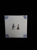 Ancien Carreau Delft Jeux numéro 22  dimensions 13cm ×13cm