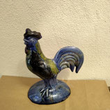 Coq Art Déco Faience De Desvres Multicolores Hauteur 17cm base du socle 10 cm