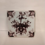 Ancien Carreau Carrelage Faience De Delft 13cm Manganèse