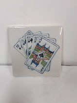 Carreau Faience As de pique HVB10  dimensions 13cm×13cm référence E