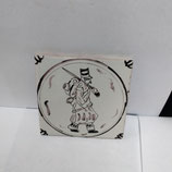 Ancien Carreau Carrelage Faience Ponchon 11cm