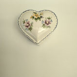 Coeur Faience De Desvres Fleurs Diamètre 6cm Hauteur 3cm