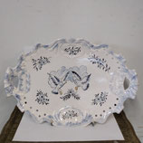 Nouveau ! Plat de Mariage Colombes et Alliances Faience De Desvres Hauteur 26 cm Longueur 38,5 cm