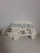 Voiture Citroën 2 CV Faience de Desvres à poser  ou accrocher Longueur 26 cm Hauteur 10 cm