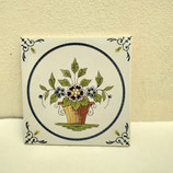 Carreau Carrelage Faience De Desvres 13cm Décor Fleurs Fourmaintraux Delassus
