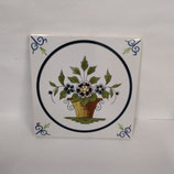 Carreau Carrelage Faience De Desvres 13cm Panier Fleur