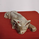 Chat Art Déco Faience De Desvres Longueur 28cm s accroche ou se pose