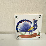 Carreau Carrelage Faience De Desvres 13cm Paon Couleur