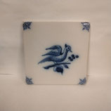 Ancien Carreau Carrelage Faience De Delft Décor Oiseau 13cm ×13cm