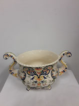 Cache Pot Faience de Desvres Décor Rouen Diamètre 20 cm Hauteur 18 cm