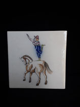 Ancien Carreau Delft Cirque réf 2  dimensions 13 ×13 cm