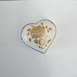 Coeur Faience De Desvres Hauteur 3cm Diamètre 6cm Décor Fleur