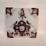Ancien Carreau Carrelage Faience De Delft 13cm Manganèse