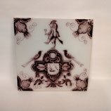 Ancien Carreau Carrelage Faience De Delft 13cm Manganèse