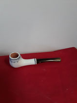Pipe Finement décoré bleu de Desvres Faience de Desvres Hauteur 4 cm Longueur 15,5 cm réf 7