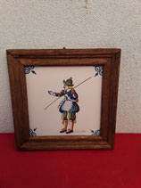 Ancien Carreau Faience à accrocher ou poser Dimensions 16,5cm × 16,5cm réf 6