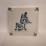 Ancien Carreau Carrelage Faience De Delft Métier 13cm Le Boulanger