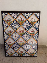 Fresque Animaux Faience de Delft Hauteur 55cm Largeur 41 cm