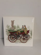 Carreau Faience De Desvres Décor Tacot Automobile Voiture Ancienne  15cm ×15cm