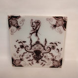 Ancien Carreau Carrelage Faience De Delft 13cm Manganèse