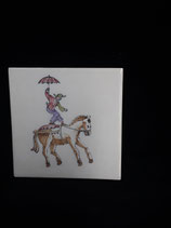 Ancien  Carreau  Delft Cirque réf 4  dimensions 13cm×13cm
