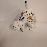 Chat Baguier Faience De Desvres Hauteur 13cm