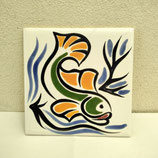Carreau Carrelage Faience De Desvres 15cm Poisson Fourmaintraux Delassus