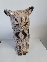Chat Art Déco Faience de Desvres Hauteur 28 cm