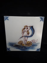 Carreau Sirène réf 2 dimensions 13cm ×13 cm Faience de Delft