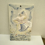 Plaque la Boulonnaise Faience De Desvres Hauteur 22cm Largeur 13cm