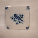 Ancien Carreau Carrelage Faience De Delft Décor Oiseau 13cm