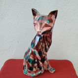 Chat Art Déco Faience De Desvres Hauteur 30 cm couleur unique