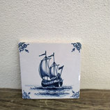 Carreau Carrelage Faience De Delft 10cm Décor Bateau Voilier