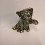Nouveau Chat à patte levée Faience De Desvres Hauteur 13cm couleur unique