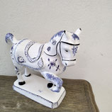 Cheval à  la patte levée Faience De Desvres Hauteur totale 22cm Longueur 17cm