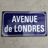 Ancienne Plaque Émaillée Rue De Londres Hauteur 25cm longueur 45cm