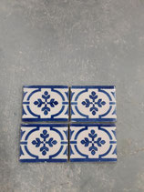 Lot de 4 Anciens Carreaux Desvres réf AB56 Faience de Desvres Longueur 11 cm Largeur 9cm