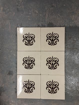 Lot de 6 Anciens Carreaux Carrelages Fourmaintraux Delassus 15,5 cm ×15,5 cm