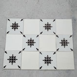 Lot De 12 Anciens Carreaux Carrelages Faience De Desvres 11cm Marron et Crème