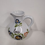 Pichet à eau Faience De Desvres Décor Chaumière Hauteur 20cm