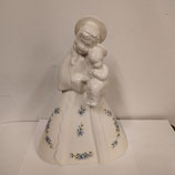 Vierge et L Enfant Fleurs Faience De Desvres Hauteur 25 cm L 17 cm