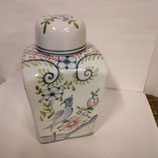Pot à Thé Faience De Desvres Décor  Delft Oiseau Hauteur 17cm L 8cm