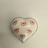 COeur Faience De Desvres Hauteur 3cm Diamètre 6cm decor fleurs