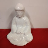 Boudha Blanc  Faience De Desvres Hauteur 15cm Longueur 11cm