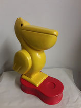 PÉLICAN GALOPIN  Hauteur 32 cm base 21 cm Couleur ocre et rouge