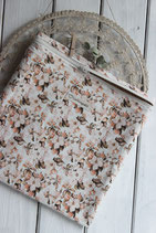 Bikini Bag weiss mit Blumen lachs