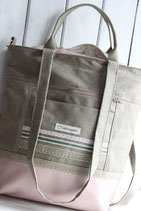 4in1 Rucksack-Tasche rosa-khaki