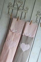 Handtuch zum Aufhängen rosa-weiss gestreift