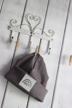 Ripp Beanie 6-12 Monate, dunkelgrau