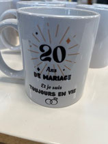 Mug 20 ans de mariage